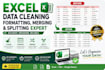clean, format, merge, split excel data