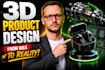 do 3d product design cad modelling and realistic rendering