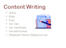 articles and blogs writing and editing