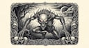 draw dark art illustration with engraving style