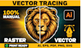 recreate logo in vector, replicate, vector tracing, redraw image to ai and eps