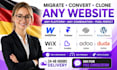 migrate convert webflow framer squarespace clone wordpress wix lovable figma ui