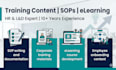 training content development and sops and elearning modules