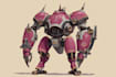 draw amazing character mecha robot illustration