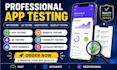 do app testing, app reviews, website testing and usability testing