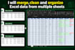 clean, merge, organize and format excel or CSV data