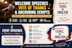 write welcome speeches, vote of thanks and event scripts