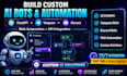 build custom ai bots, chatbots, telegram bots, discord bots and web automation