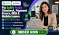 fix sellfy  podia checkout payment errors SEO optimization mobile issues fix