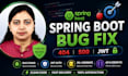 fix java spring boot bugs and rest API errors