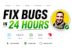 fix react, next js and node js bugs within 24 hours
