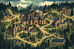 draw a custom fantasy map illustration