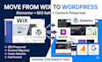 migrate wix website to wordpress elementor without losing content, seo strcuctur
