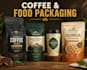 design coffee bag packaging, coffee label, coffee pouch and food packaging
