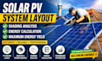solar pv system layout, shading analysis, and energy calculation