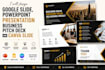 design goggle slide, powerpoint presentation business pitch deck and canva slide