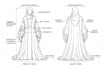 design professional abaya tech pack and garment sketch