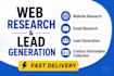 do b2b lead generation, web research, and email lists