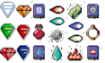 create pixel icon deign, rpg pack and game icon, UI icons