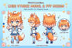design chibi vtuber model art character sheet and custom anime pfp