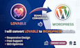 convert lovable to wordpress website, lovable ai to wordpress elementor website