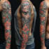 create sleeve tattoo design in geometric style