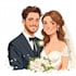 couple portrait wedding portrait illustration