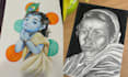 make a colored pencil or marker art on a3