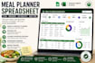 design weekly or monthly meal planner spreadsheet food planner diet tracker