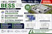 permit bess site plans, pv system, battery storage layout and electrical drawing