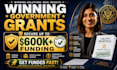 do full grant writing, research, grant application, submission