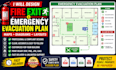 design fire exit and emergency evacuation plan, maps and diagram