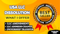 do llc dissolution, llc amendment, ownership transfer, close ein, address change