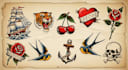 do traditional and old school tattoo design