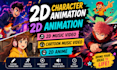 2d character animation 2d animation 2d music animation, 2d cartoon animation