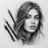 sketch handmade charcoal pencil drawing with shipping
