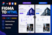 convert figma design to responsive HTML CSS website