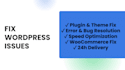 fix wordpress issues, fix wordpress errors, bugs, fix wordpress website