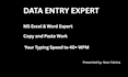do professional data entry and ms office typing work
