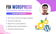 wordpress bug fix, security cleanup and monthly maintenance service