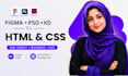 convert figma, PSD to HTML responsive website