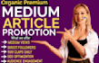 medium article promotion, medium profile promotion