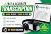 professional transcription in 24 hours