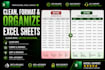 clean, format and organize excel spreadsheets professionally
