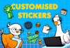 do custom stickers, pins or badges design