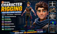 do blender character rigging, rigify rig and facial controls
