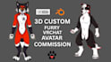 do custom vrchat furry avatar fursona facial rig 3d model vrc anime nsfw avatar