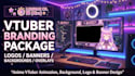 create anime vtuber animation, vtuber illustration, background, logo and banner