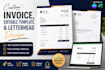 create a custom invioce editable template and letterhead design