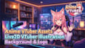 design , anime vtuber assets, live2d vtuber illustration vtuber background, logo